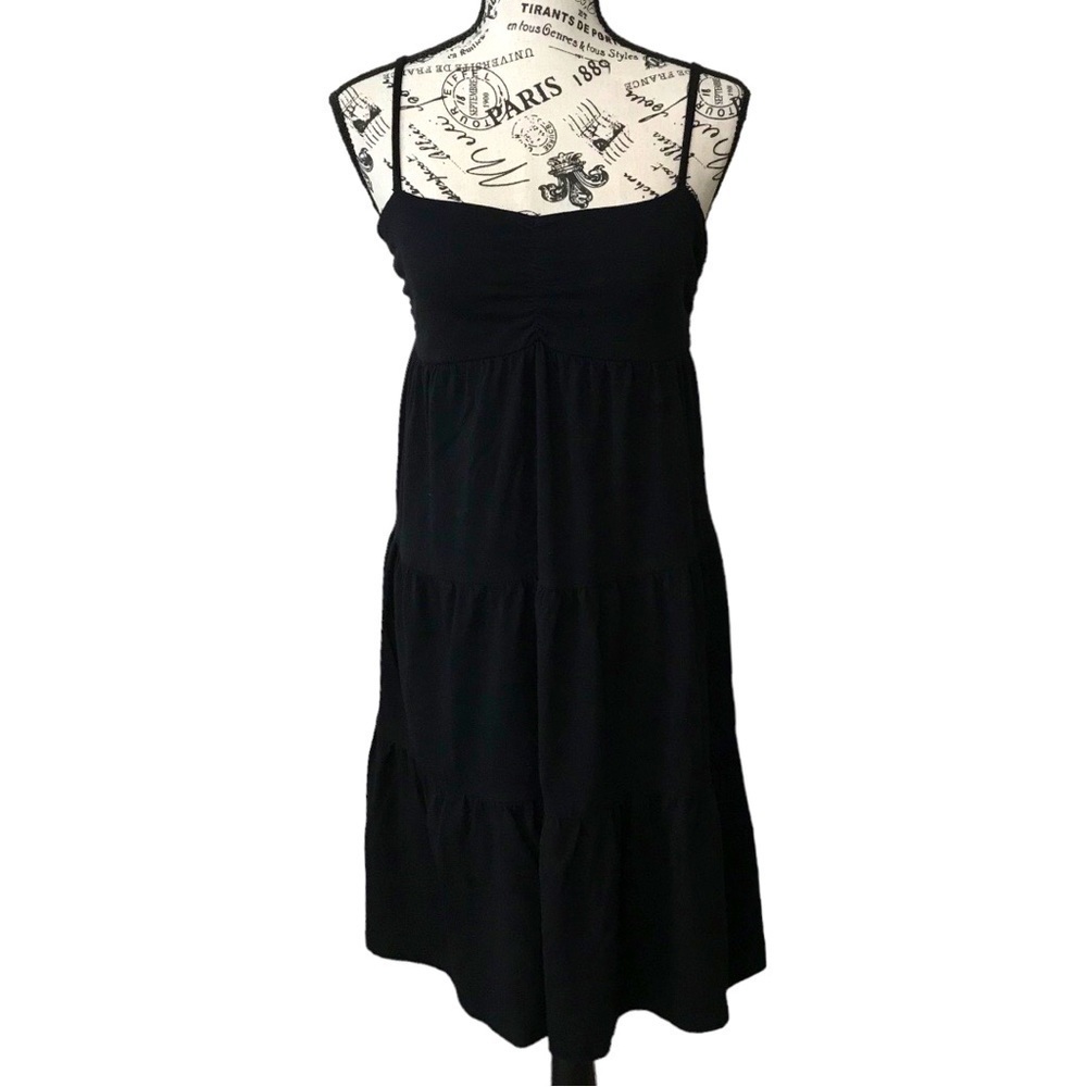 Old Navy Black Sleeveless Tiered Summer Dress Size Medium